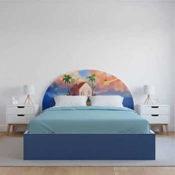 Cabecero de cama impreso a color de Kame House para pared.