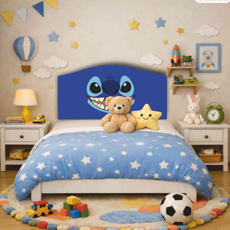 cabecero de cama infantil de Stitch.