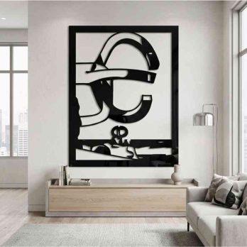 cuadro recortado en metal de los peines de chillida para pared.