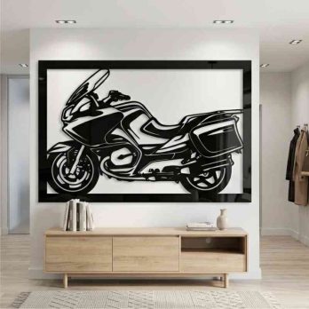 cuadro recortado en metal de bmw 1200 rt para pared.