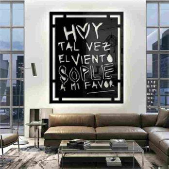 cuadro recortado en metal de robe iniesta para pared.