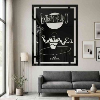 cuadro recortado en metal homenaje a robe iniesta.