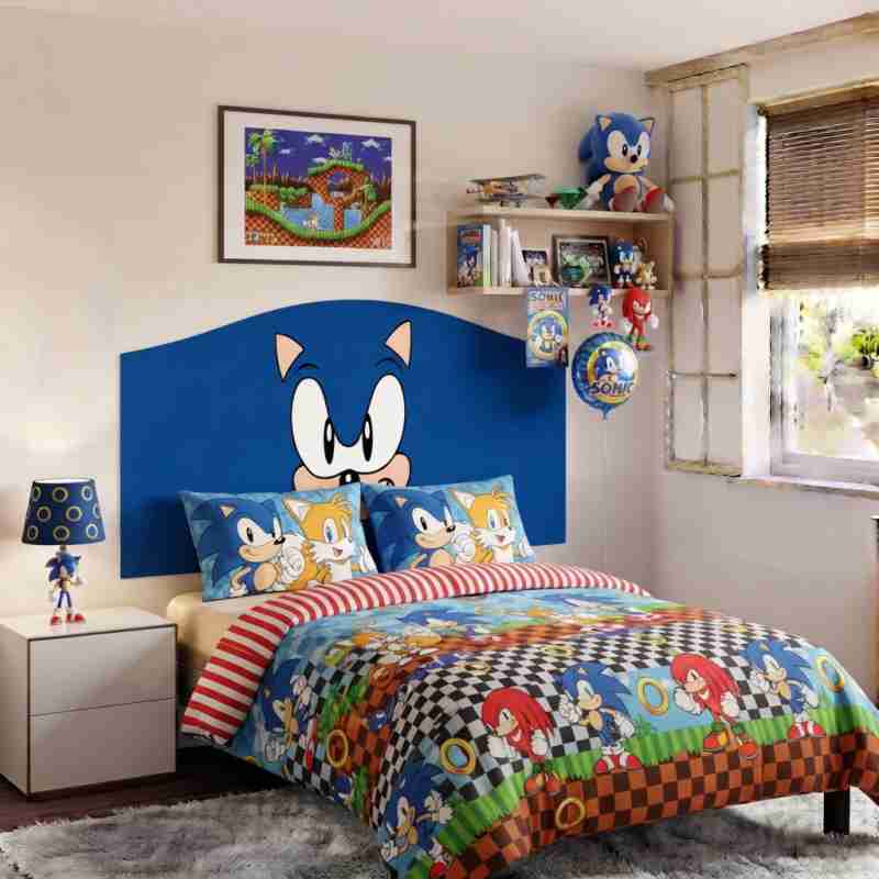cabecero de cama infantil de sonic.