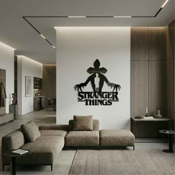 cuadro recortado en metal de stranger things para pared.