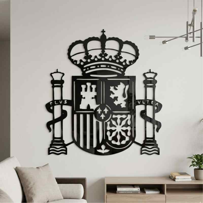 cuadro recortado en metal escudo de españa para pared.