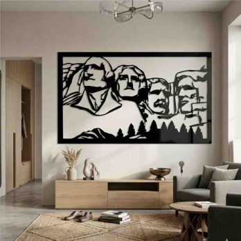 cuadro recortado en metal del monte rushmore para pared.