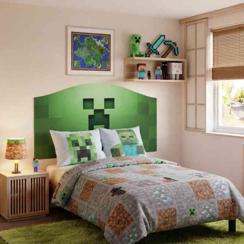 cabecero de cama infantil de minecraft
