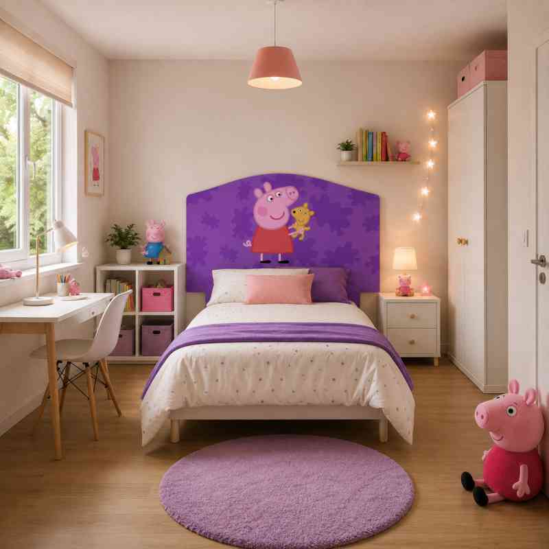 cabecero de cama infantil de pepa pig.
