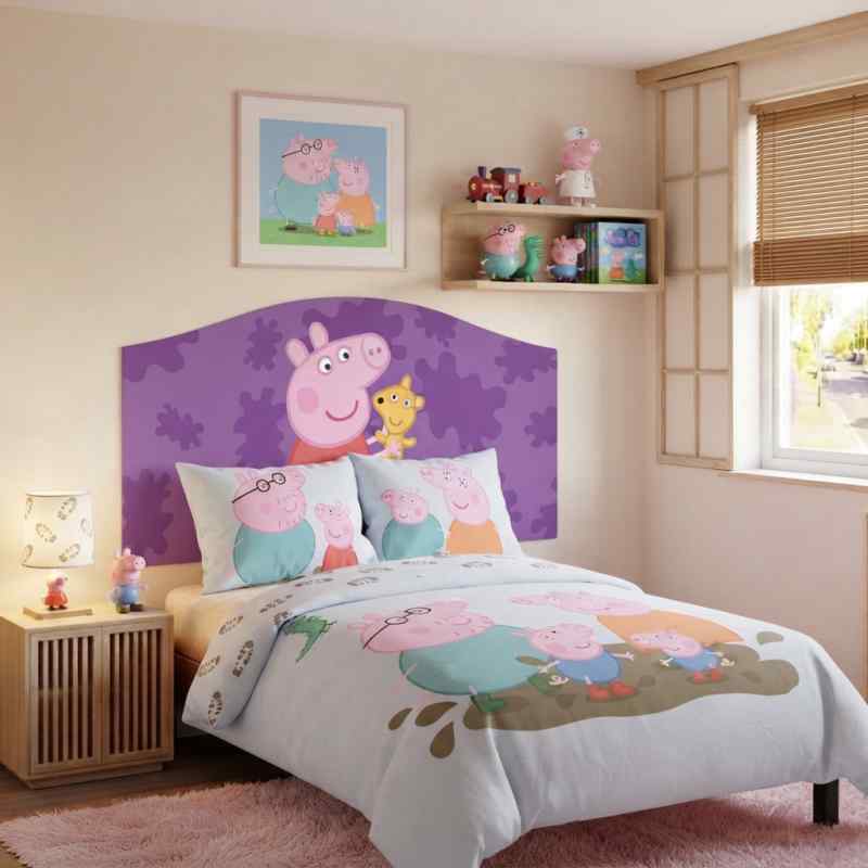 cabecero de cama infantil de pepe pig.