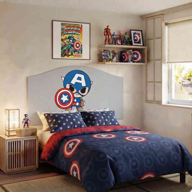 cabecero de cama infantil del capitán américa.