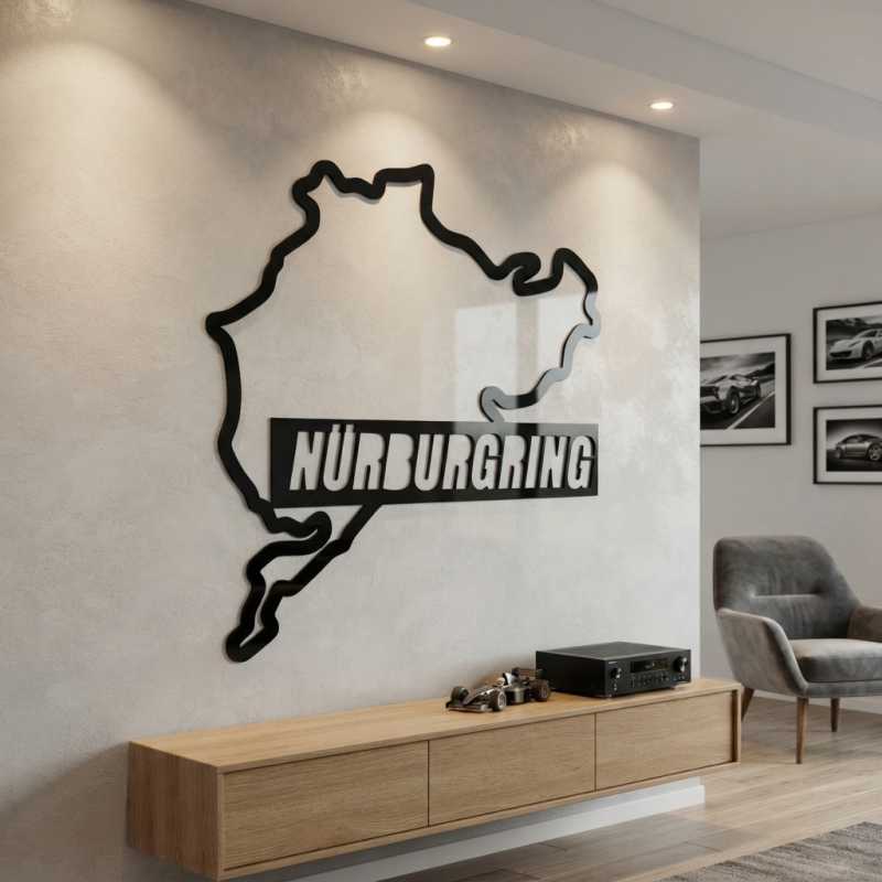 cuadro recortado en metal circuito de Nurburgring.