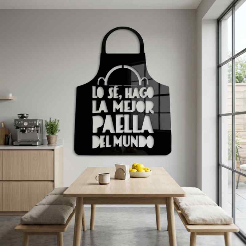 Cuadro recortado en metal para cocina.